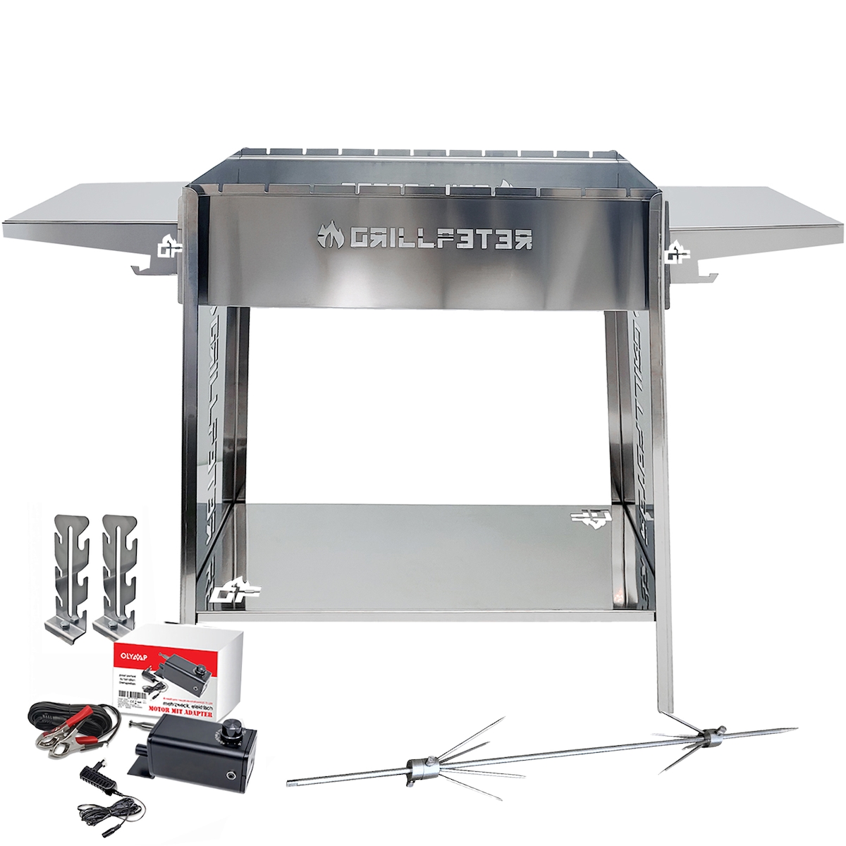 Grillpeter Mangal Ruslan Deluxe Schaschlikgrill Döner Hähnchen Drehspieß Motor Image