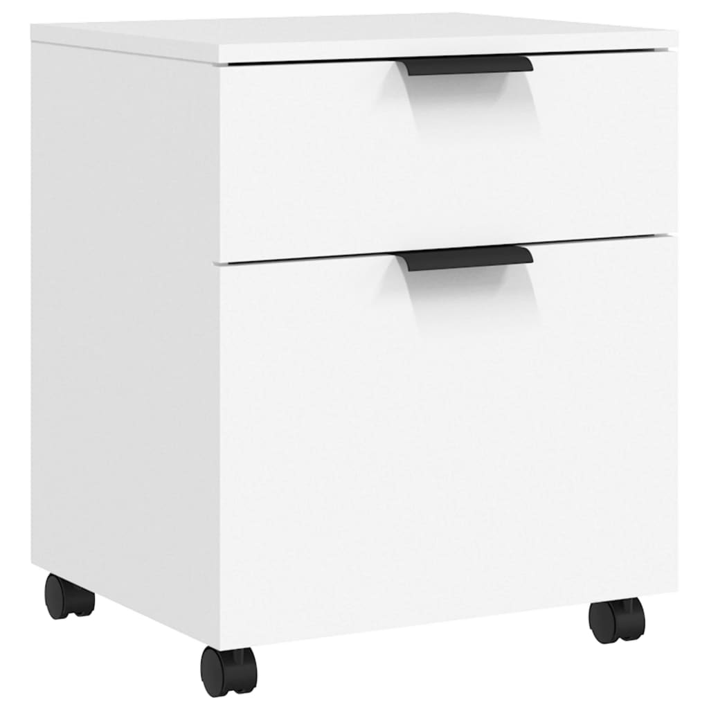 DELUKE Rollcontainer MOSAB rollbar Weiß 45x38x54 cm | Nachttisch mit Rollen Aktenschrank rollbar kleiner Schubladenschrank Image