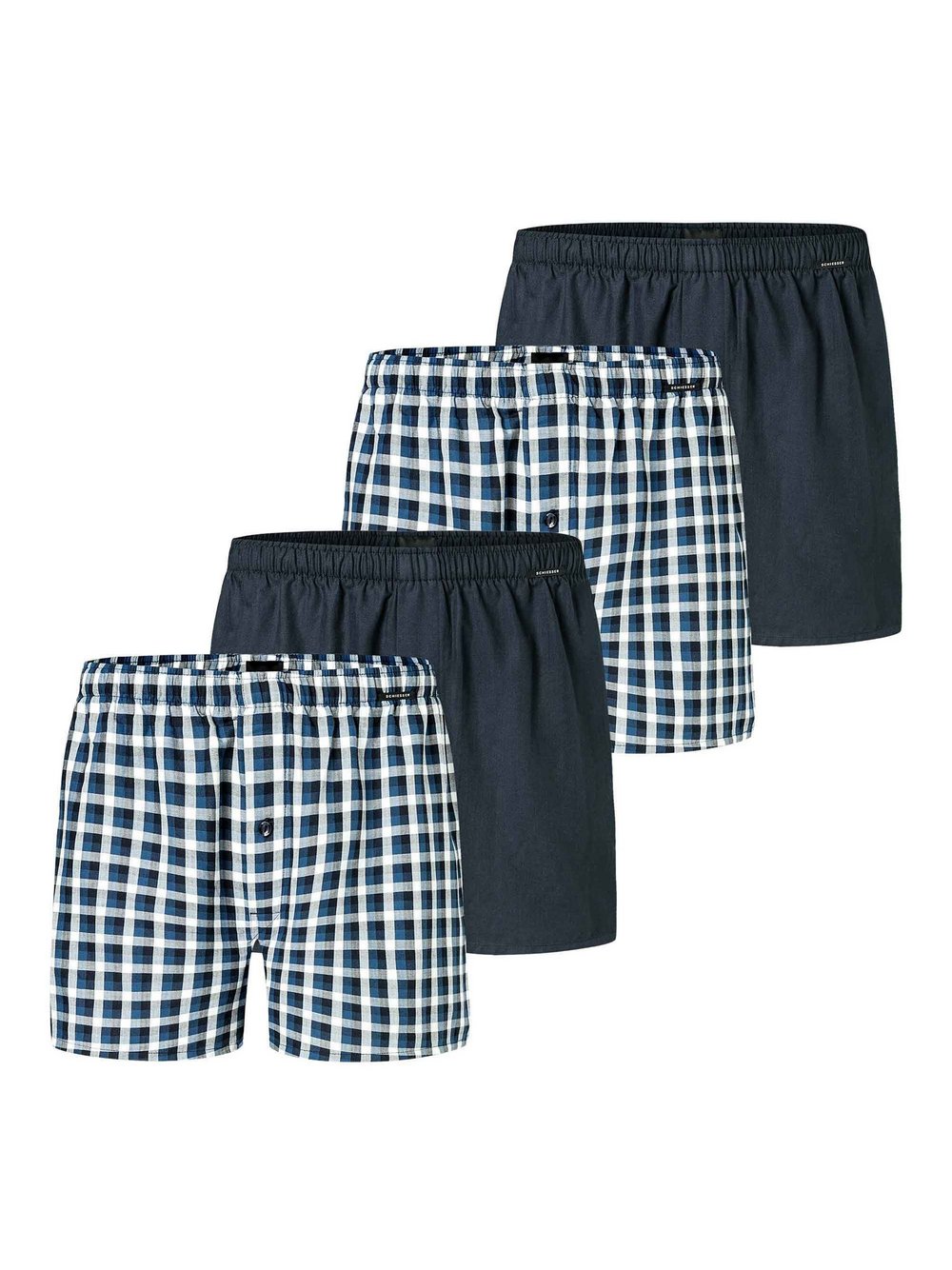 Schiesser Web-Boxershorts 4er Pack Herren blau, 4XL Image