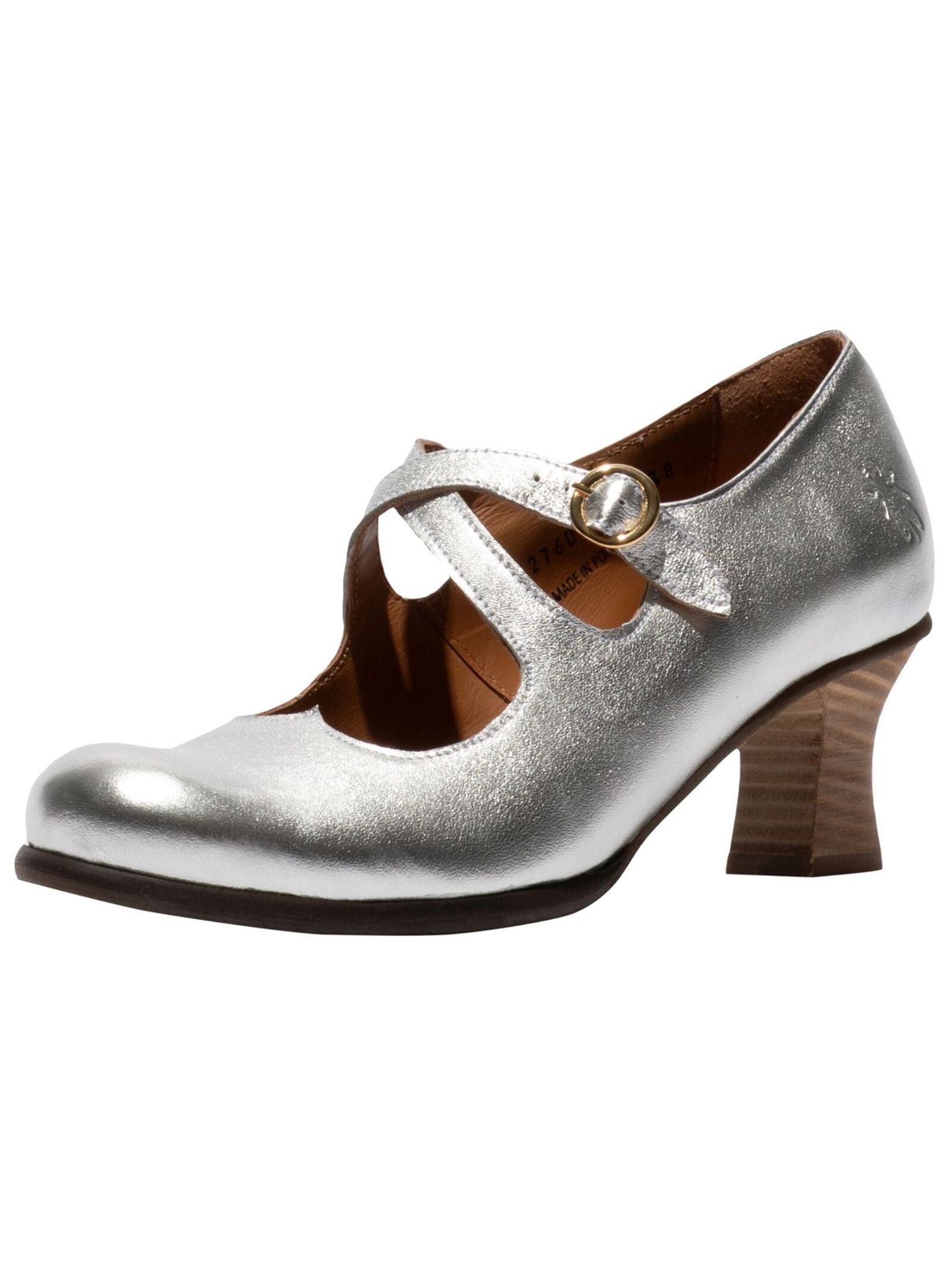 Pumps FLY LONDON "Fly London Pumps Leder", Damen, Gr. 35, silber, Leder, Schuhe Pumps