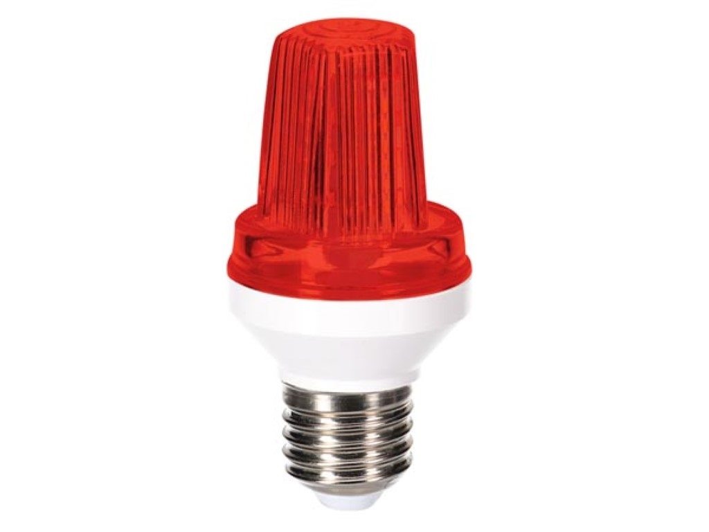 HQ Power HQ-Power Mini-LED-Blitzlampe E27, 3 W, 40 Blitze/Min., 360° Abstrahlwinkel, IP56 wasserdicht, 230 V, rot Image