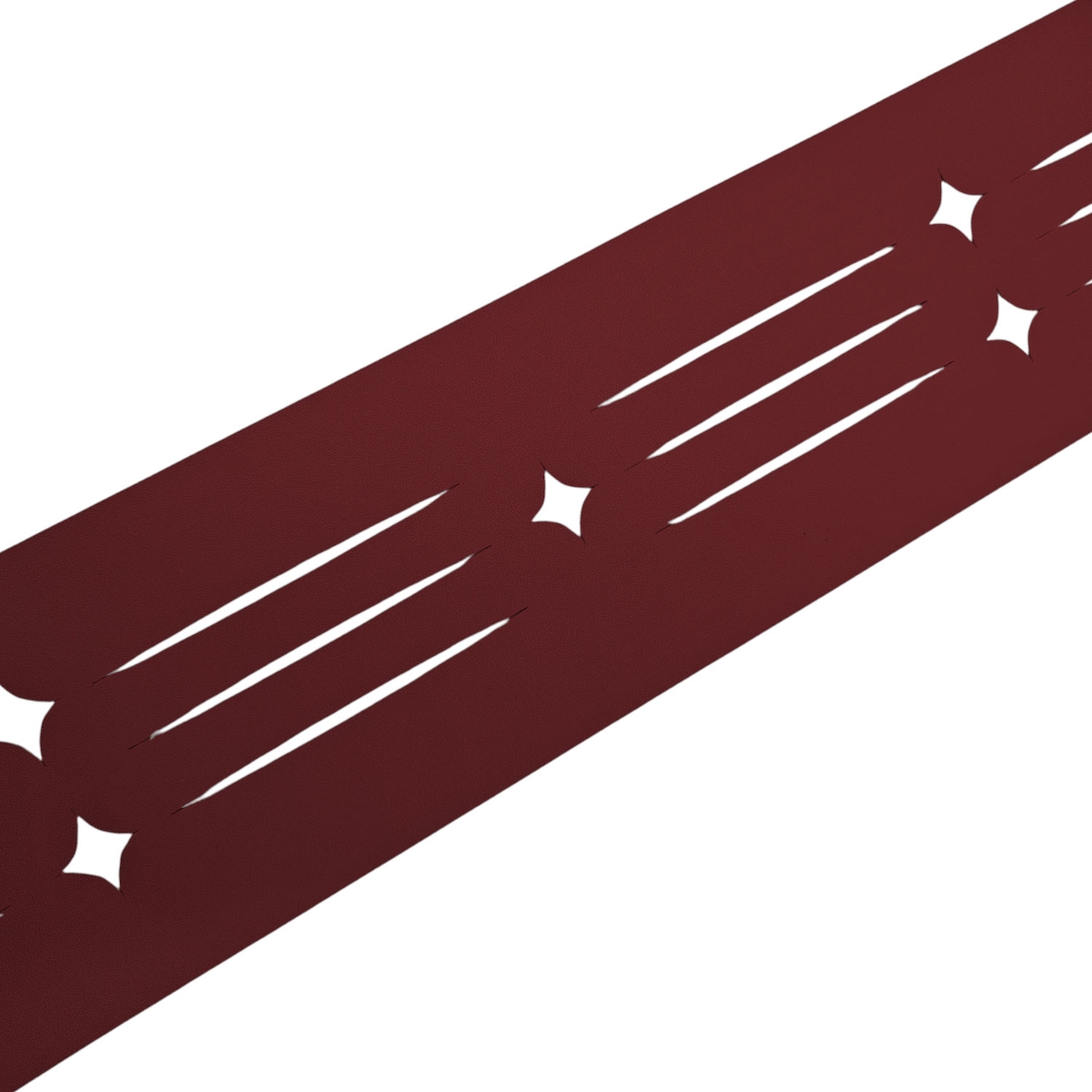 zaun|zu® Sichtschutz Dekor Starline mit Lasermuster für Doppelstabzaun Bordeauxrot 2,55m Image