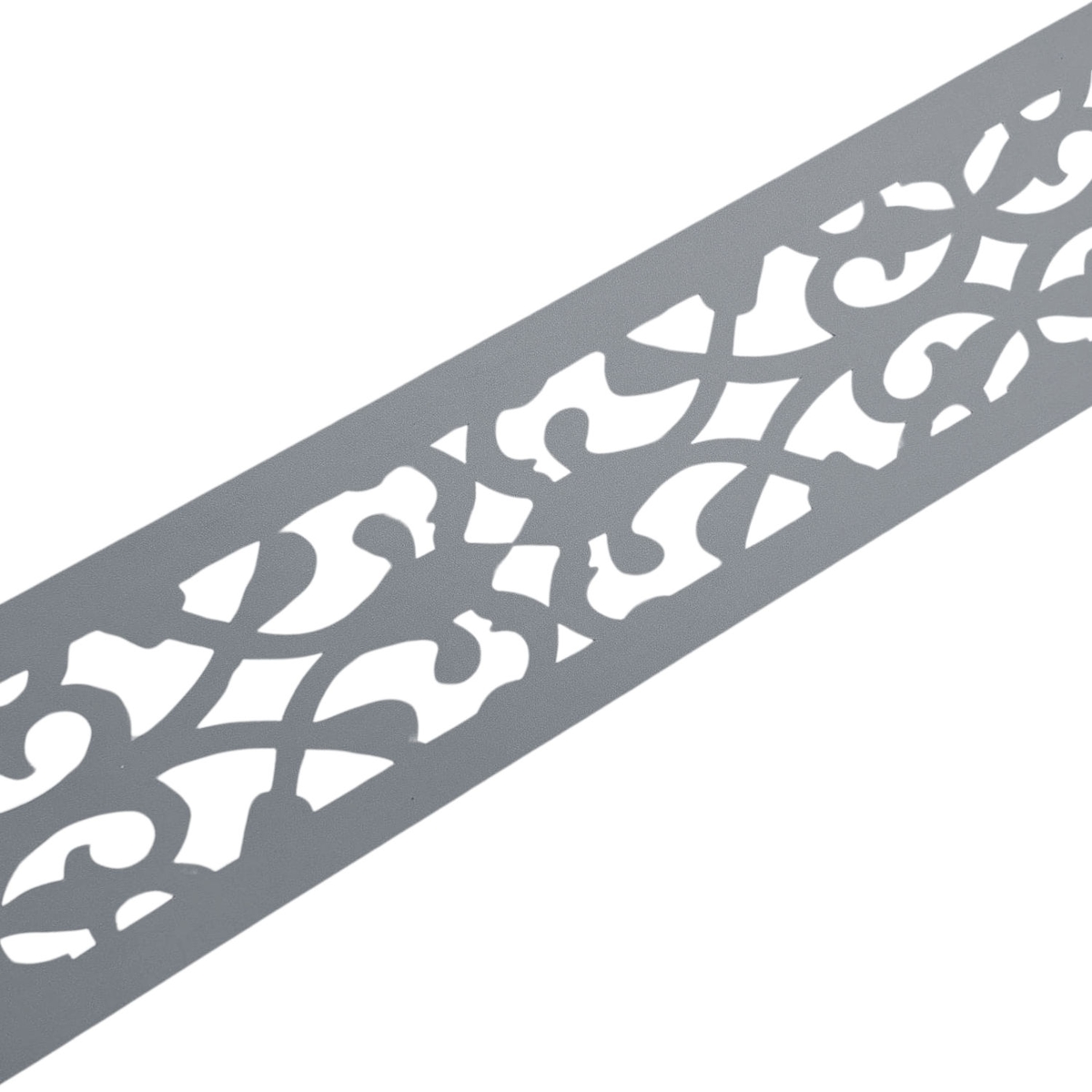 zaun|zu® Sichtschutz PREMIUM Dekor Orient Zaunstreifen Lasermuster Fenstergrau 2,55m Image