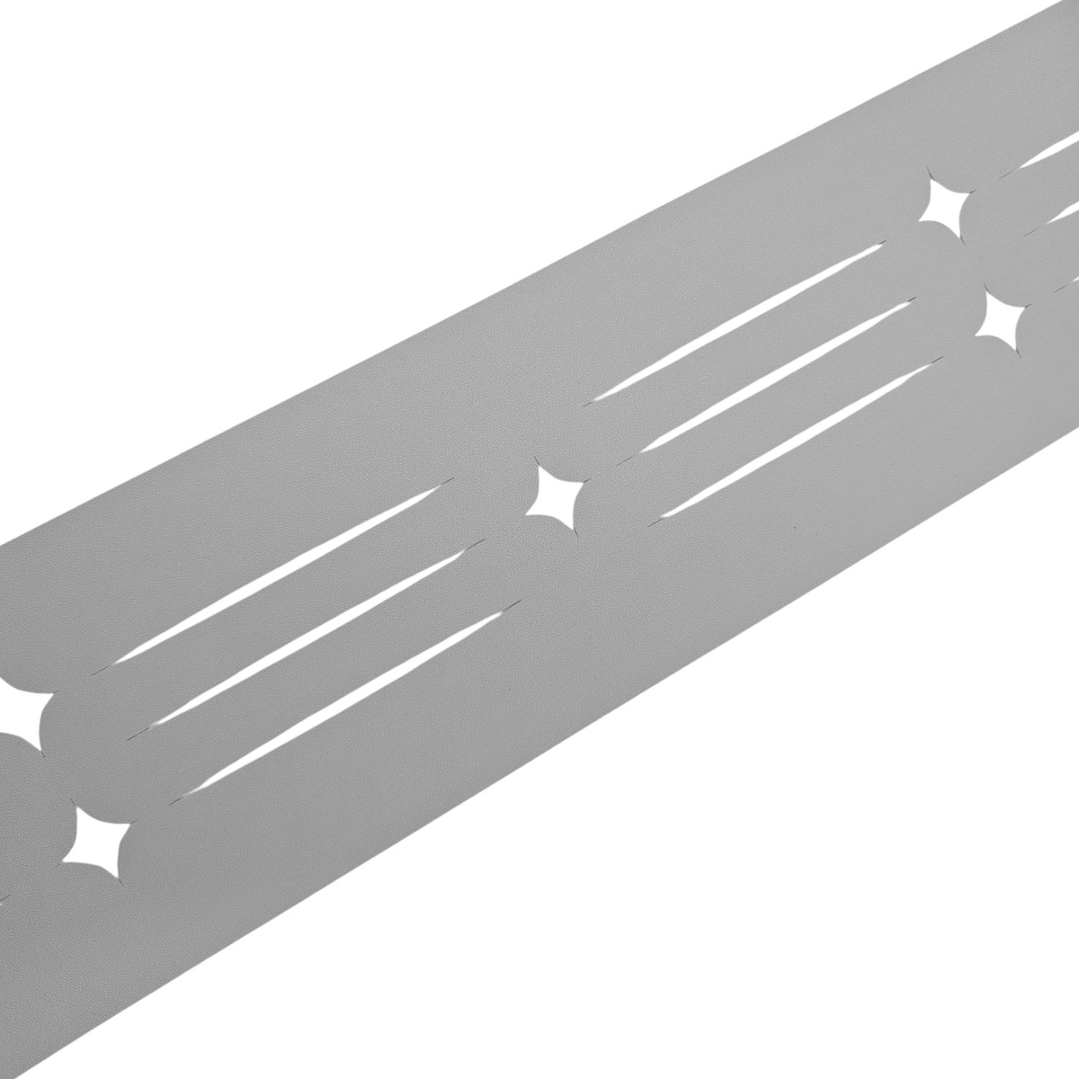 zaun|zu® Sichtschutz Dekor Starline mit Lasermuster für Doppelstabzaun Lichtgrau 2,55m Image