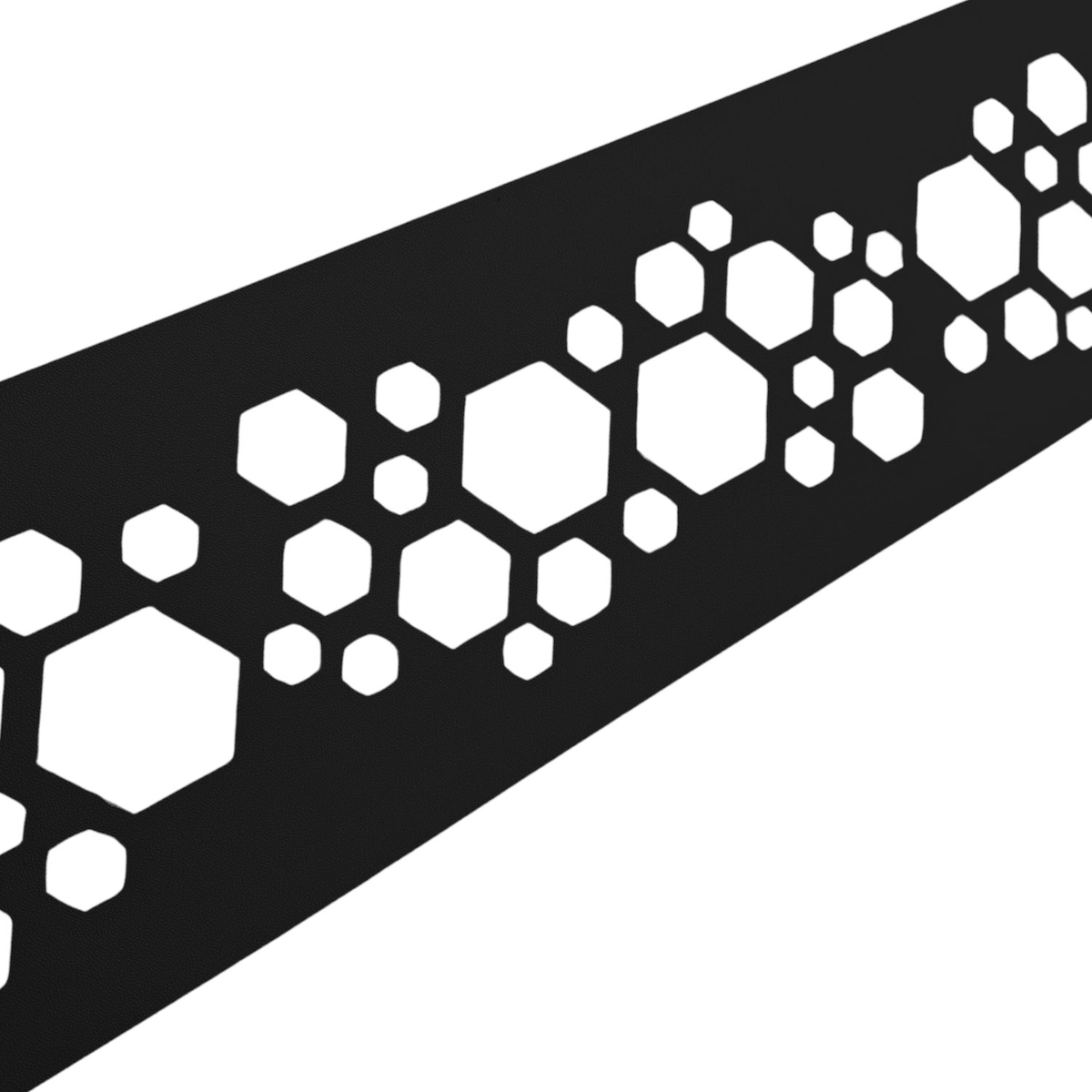 zaun|zu® Sichtschutz PREMIUM Dekor Hexagon Einzelstreifen Schwarz 2,55m Image