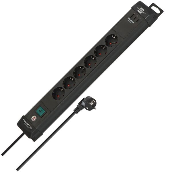 Brennenstuhl 6-fach Steckdosenleiste mit Überspannungsschutz »Premium-Line« schwarz schwarz, 50x6.7x9 cm Image