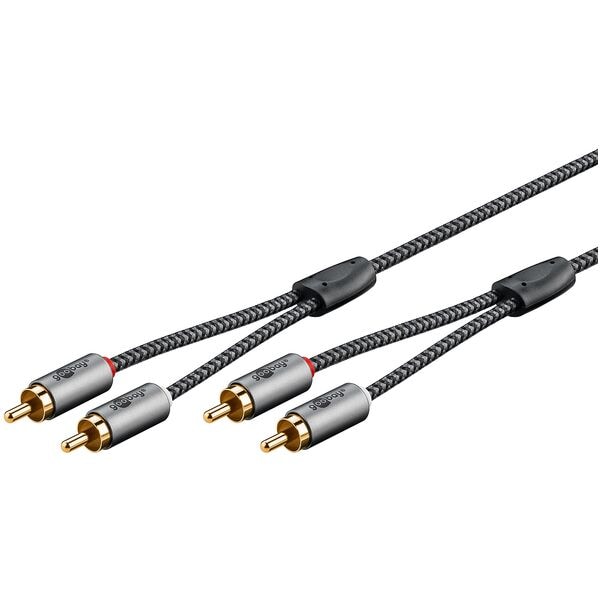 goobay Audio-Kabel Cinch silber / schwarz 3 m Image