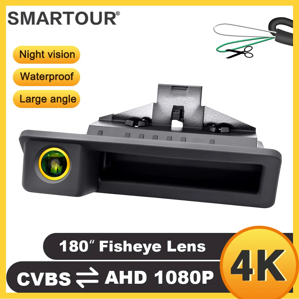 Fahrzeug HD AHD 1080P Fisheye-Objektiv Rückfahrkamera für den Kofferraumgriff, passend für BMW 3er, 5er, X5, X6, E39, E60, E70, E82, E90 Image