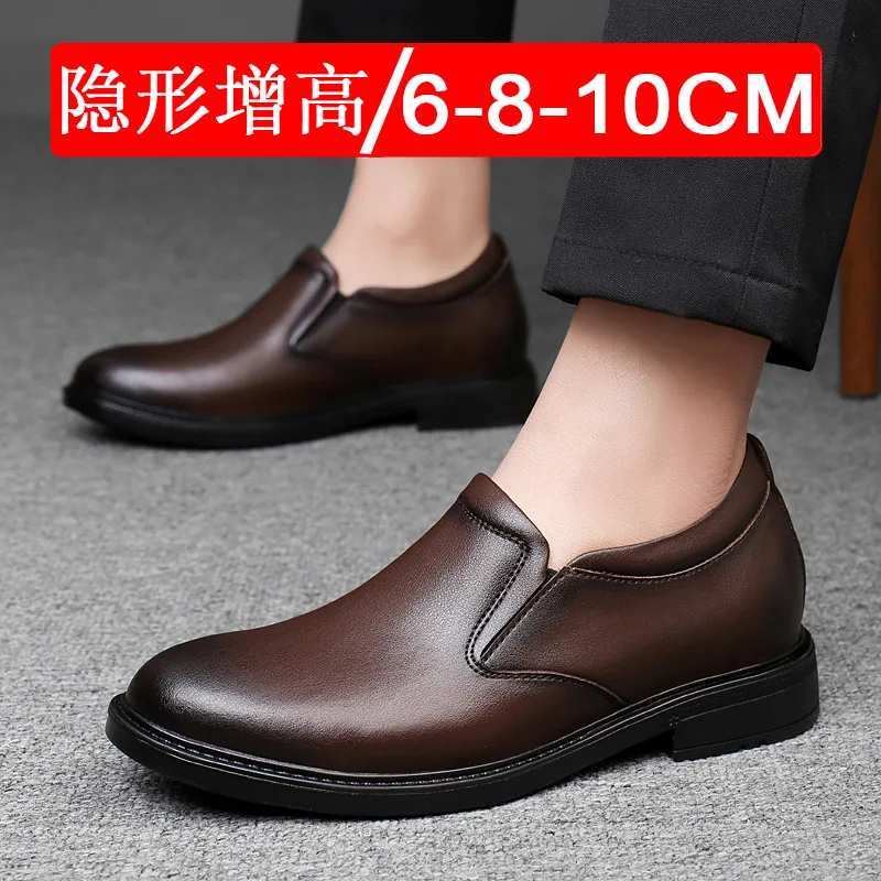 Höhe Zunehmende Schuhe für Männer 6 cm 8 cm Unsichtbare Aufzug Leder Casual Schuhe Leathe Zapatillas De Hombre Große Schuhe