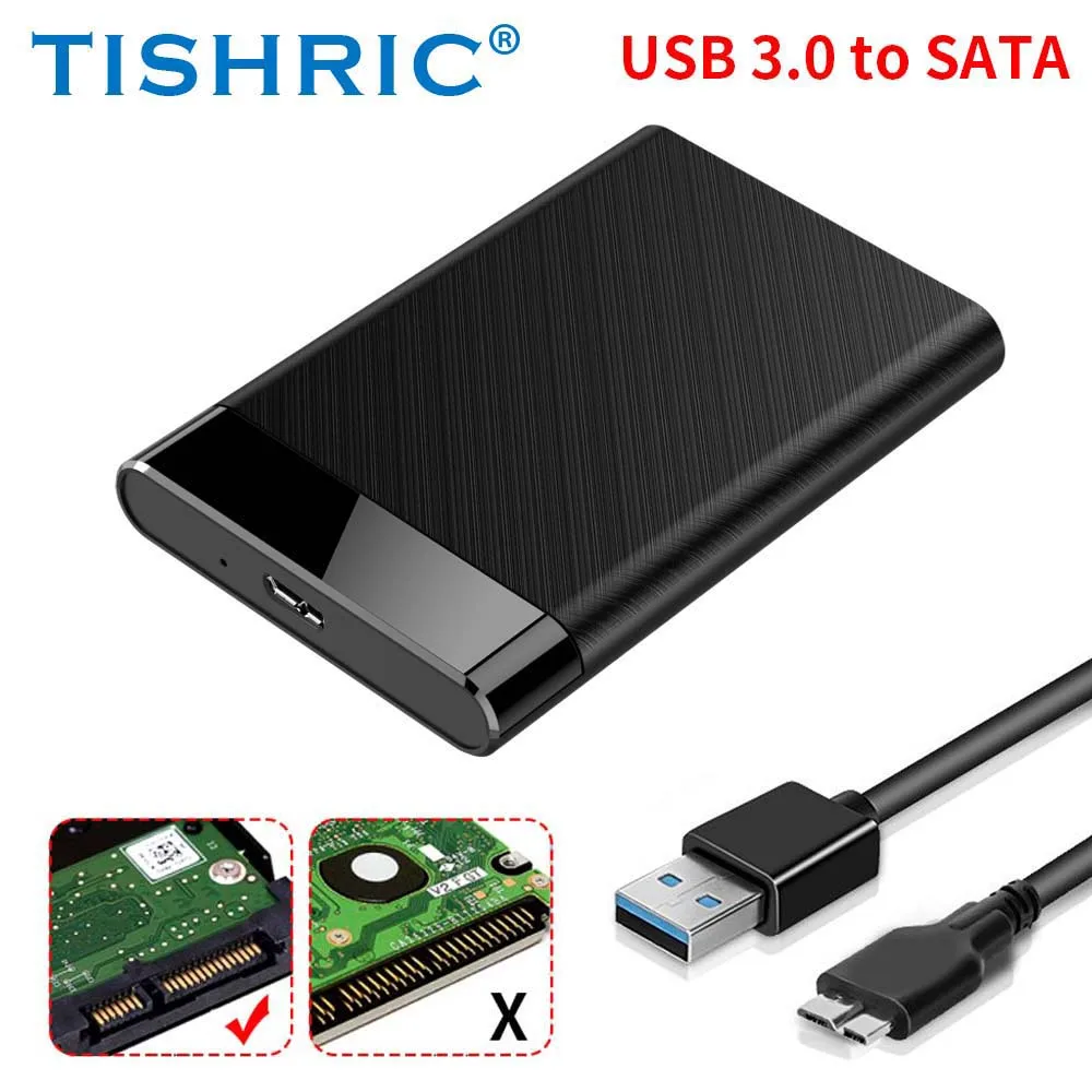 TISHRIC Externes Festplattengehäuse, Festplattengehäuse für Festplatte, 2,5 Zoll externes Gehäuse, SATA auf Typ C, für Gaming, PC, Laptop, TV, PS5, PS4 Image