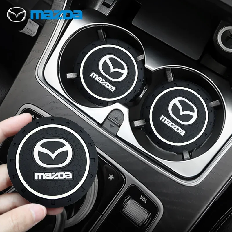 2Pcs Für Mazda 3 6 BL BM GJ CX3 CX-5 CX5 KE KF CX7 CX9 MX5 Auto Coaster Pads PVC wasser Tasse Anti-slip Matte Auto Waren Zubehör Image