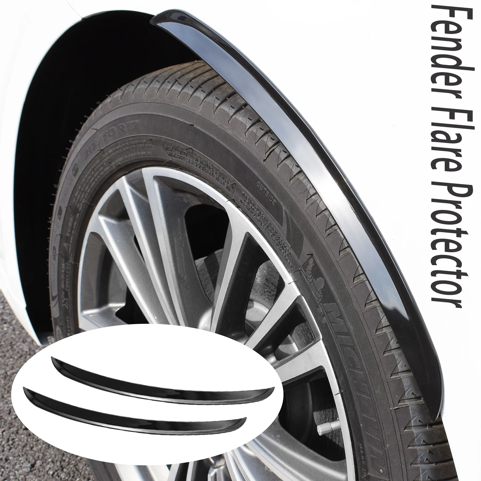 4 pz Nero Universale Auto Camion Body Kit Stampaggio trim Fender Flare Ruota di Gomma Sopracciglio anti-graffio Striscia labbra Adesivi Parafango