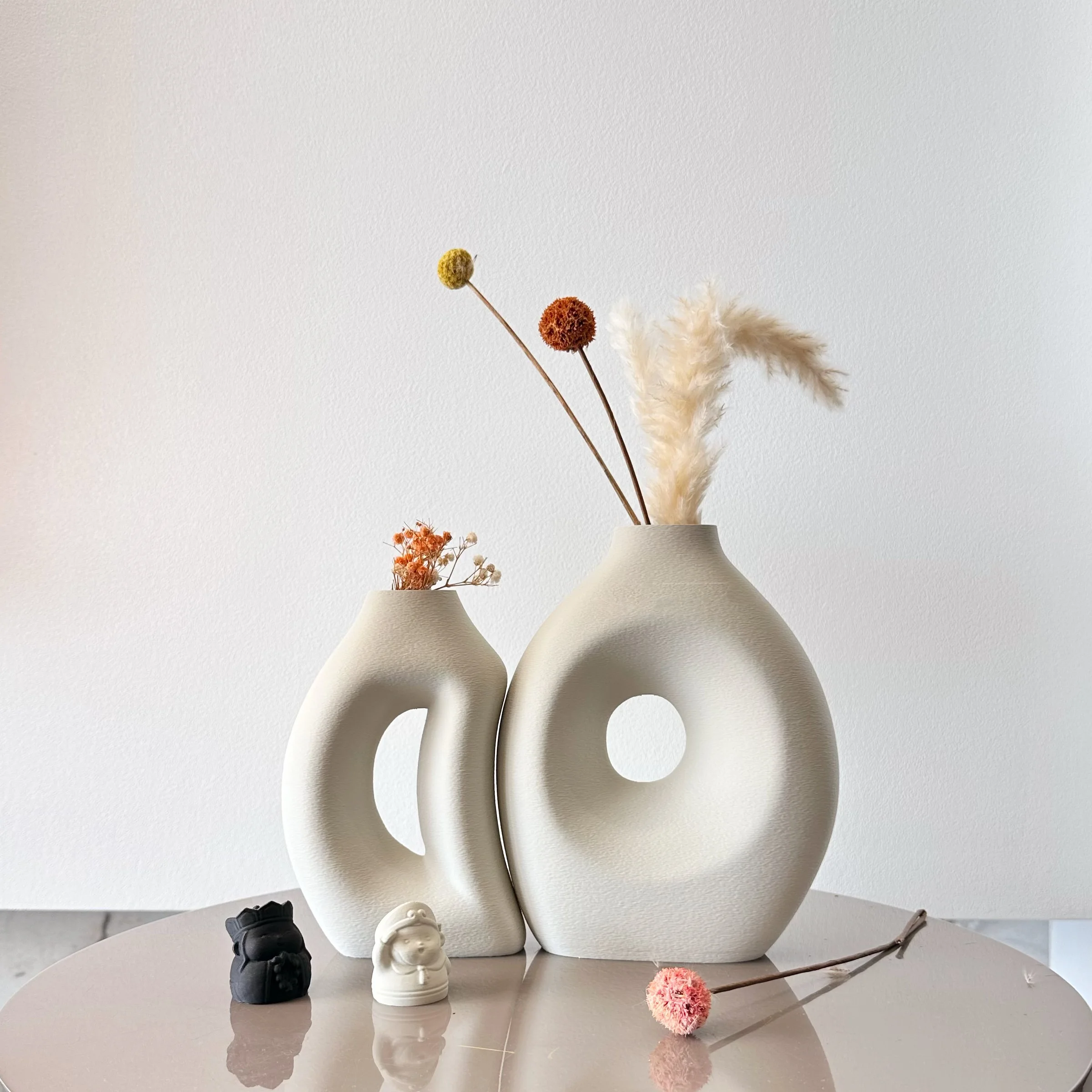 Set da 2 pezzi di vasi coordinati sole e luna, vasi per composizioni di fiori secchi, adatti per la decorazione del soggiorno di casa, ingresso