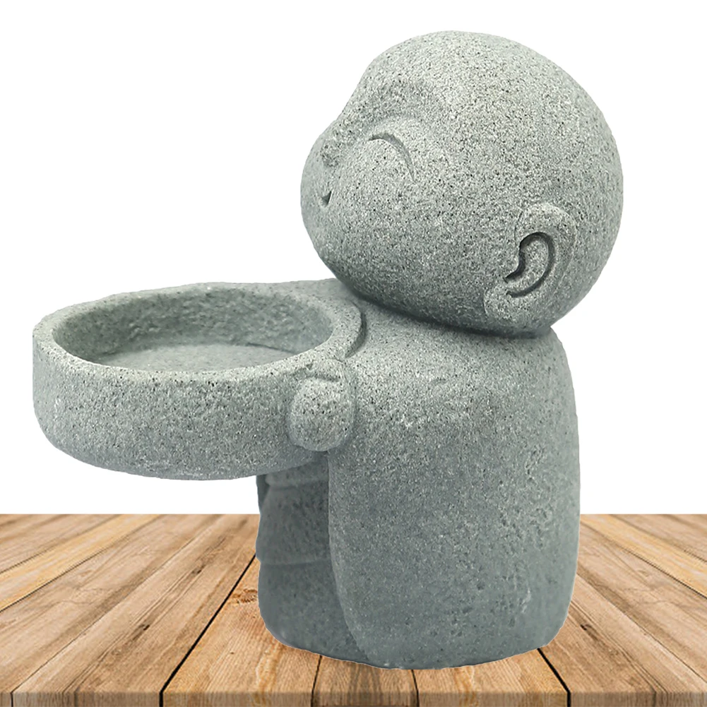 Schlichte Buddha-Statue, Kerzenhalter, Kunstharz, Buddha-Statuen, Vintage-Buddha-Teelichthalter für Zuhause, Büro, chinesische Accessoires