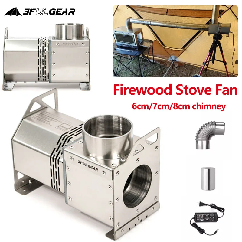 3F UL GEAR Rauchrohr induzierter Entwurfsventilator für Kamin, verstellbar, für den Außenbereich, Brennholzofen, Zelt, Holzofen, Booster, Pellet, Silo, 24 V Image
