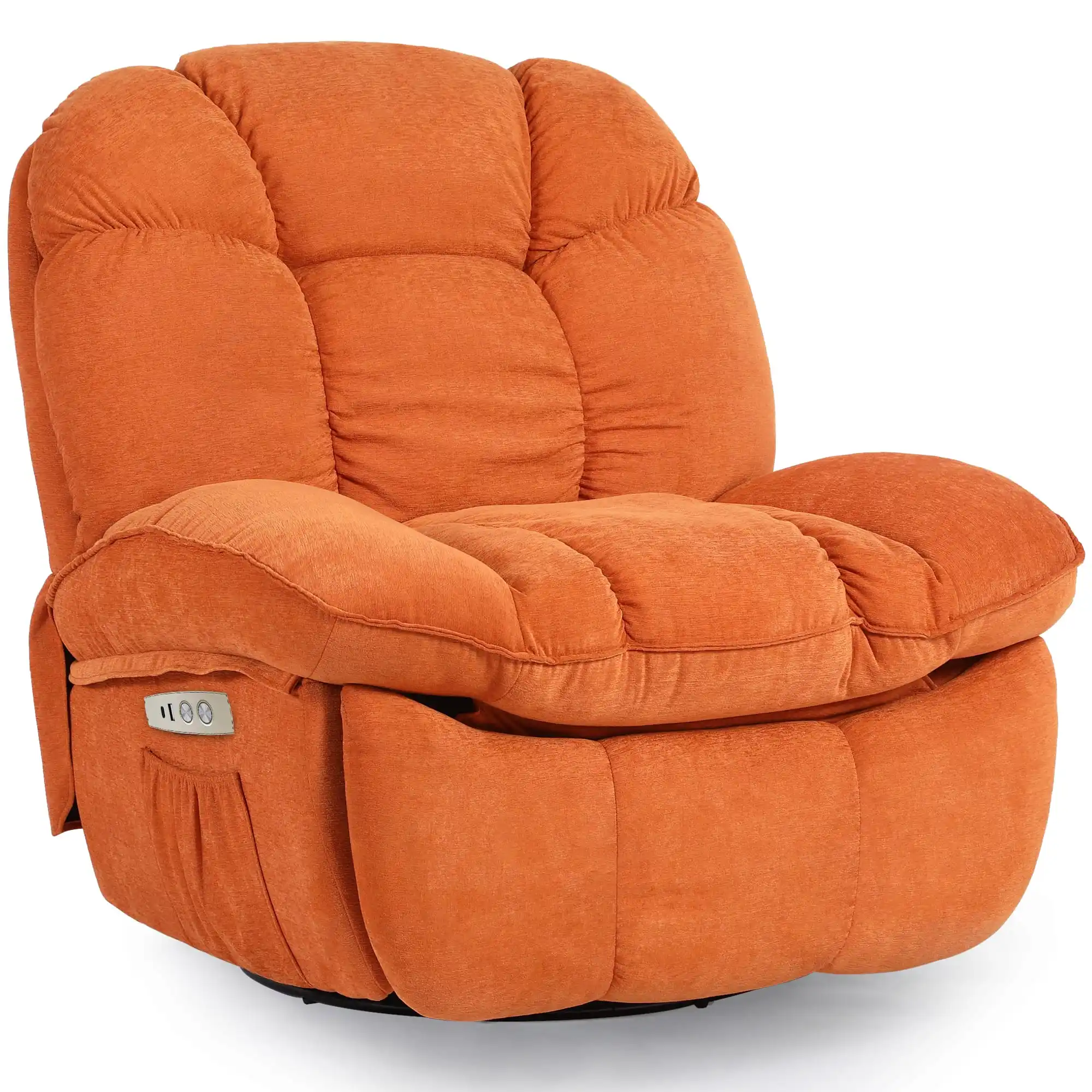 Orangefarbener elektrischer Massagesessel, Mehrkörper-Airbag-Massagesofa, verstellbarer und drehbarer Sessel Image