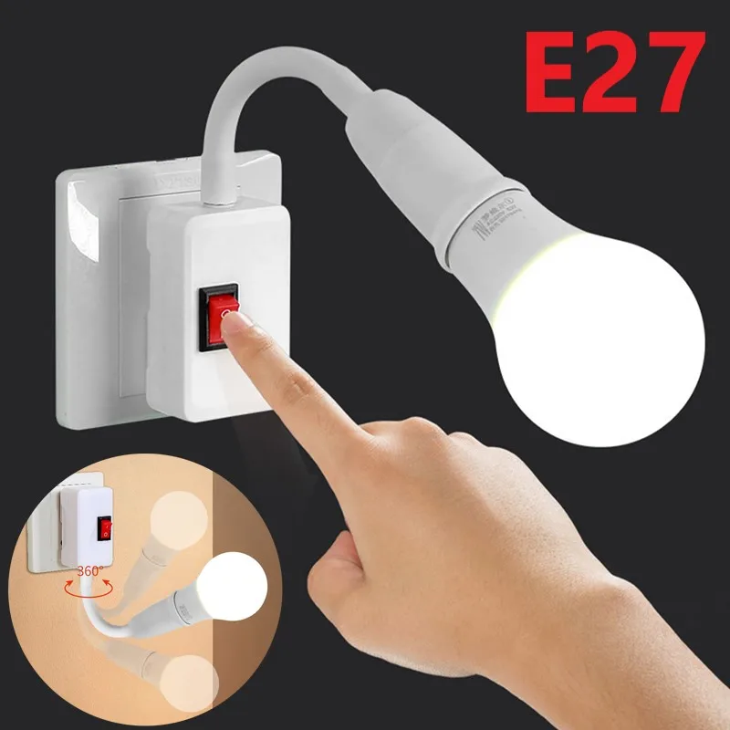 1pc Flexible E27 Lampenfassung Extender E27 Lampe Rotierenden Basis Lampe Halter Lampenfassung Basis Lampe Halter LED Licht Adapter
