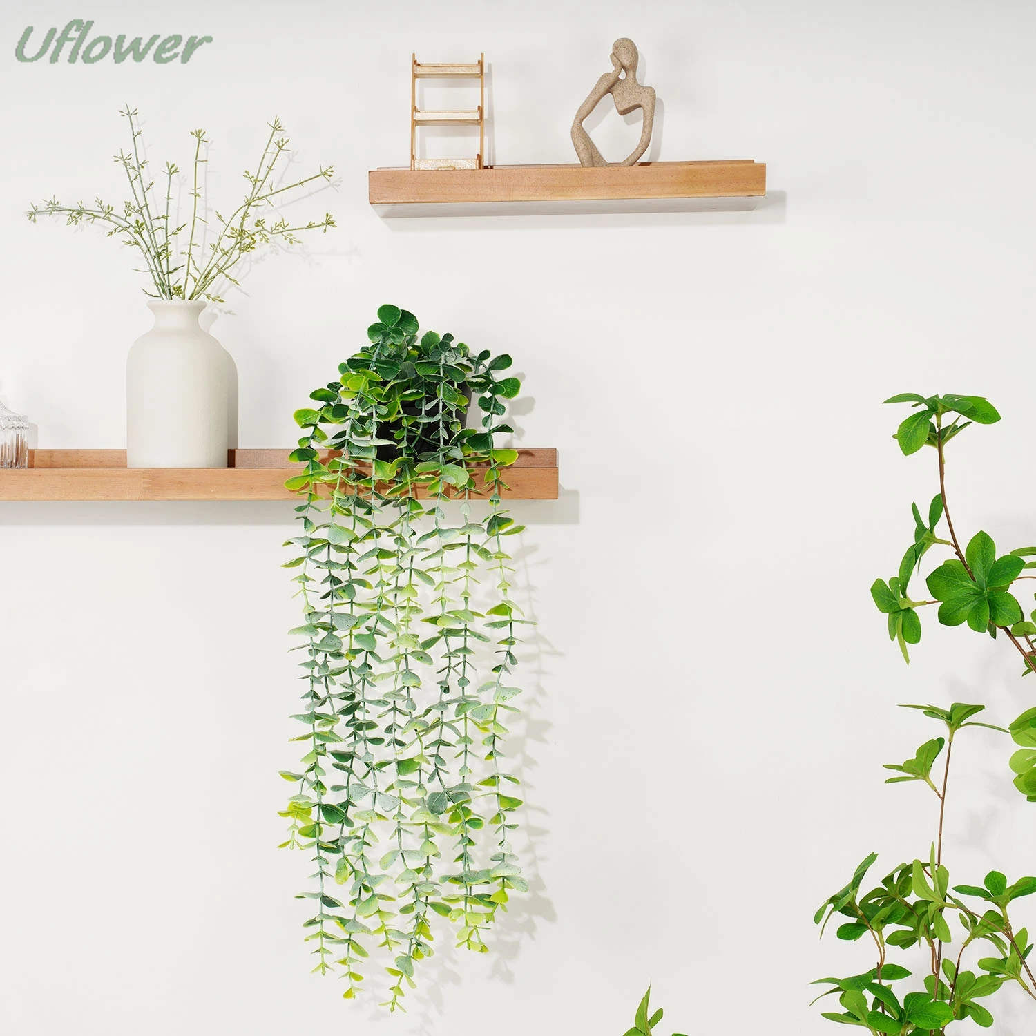 Künstliche Efeu Farn Gras Rebe Hängende Pflanze Grün für Haus Garten Outdoor Wand Dekor Gefälschte Blumentopf Image