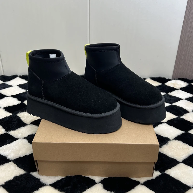 2025, neue integrierte Schneestiefel aus Schaffellfell, Größe 35–40, warme, bequeme Winterschuhe für Damen und Herren