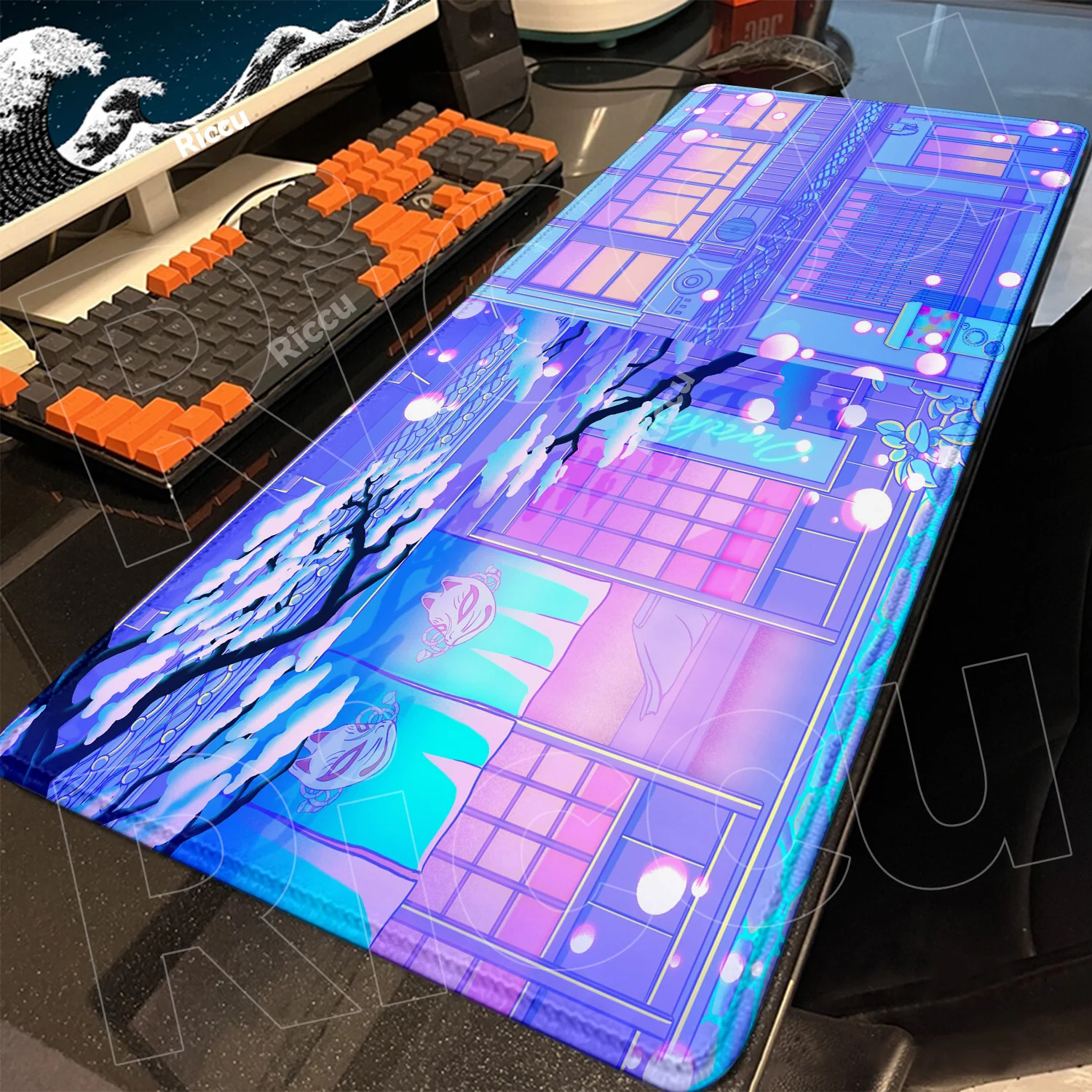 Cute Moon großes cooles Mauspad für Laptop, rutschfest, E-Sport, Büro, Schreibtischunterlage, Spieler-Mauspad, Mini-PC, Desktop-Zubehör Image