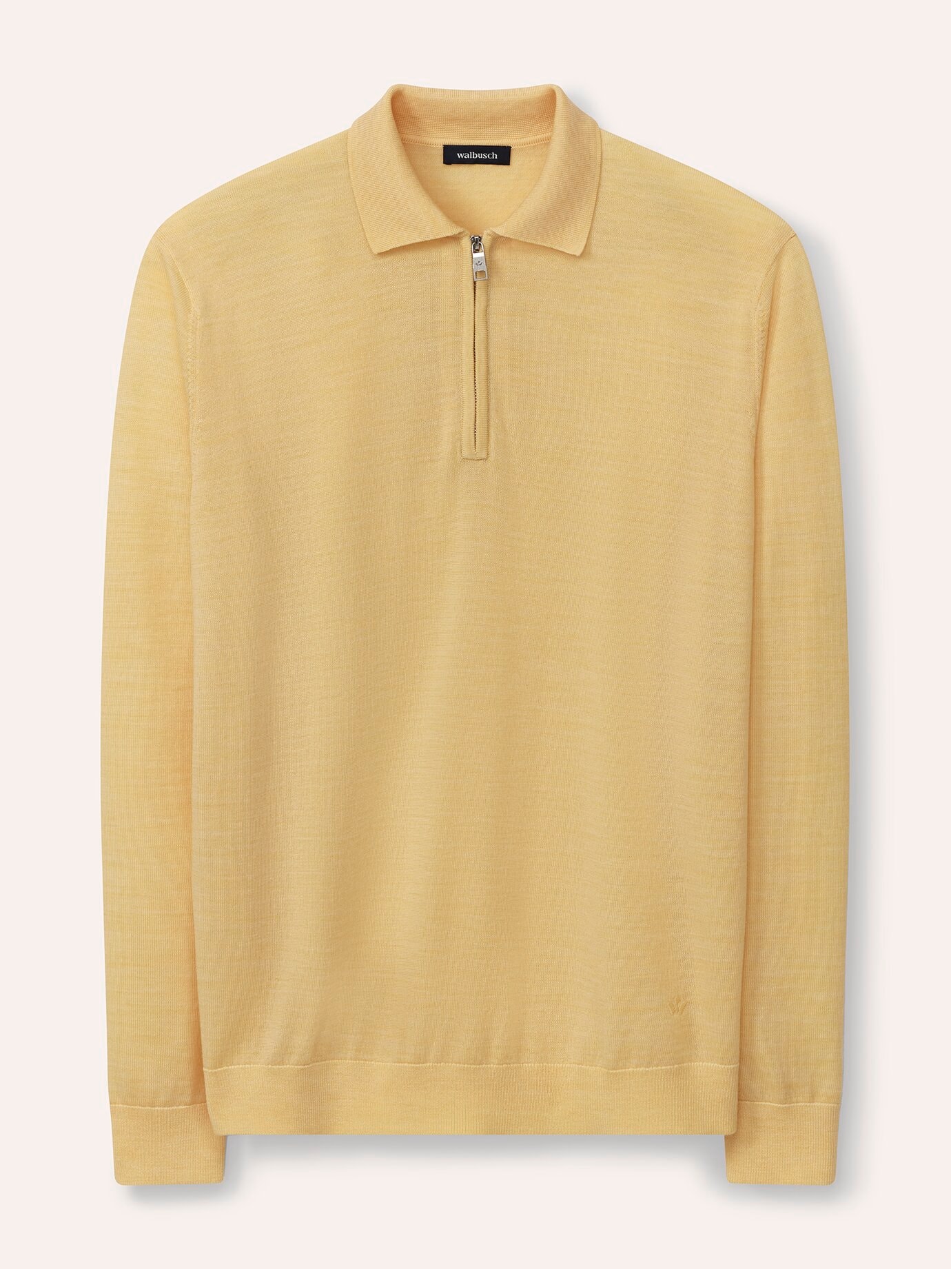 Walbusch Herren Polo Pulli Merino Extrafein Gelb