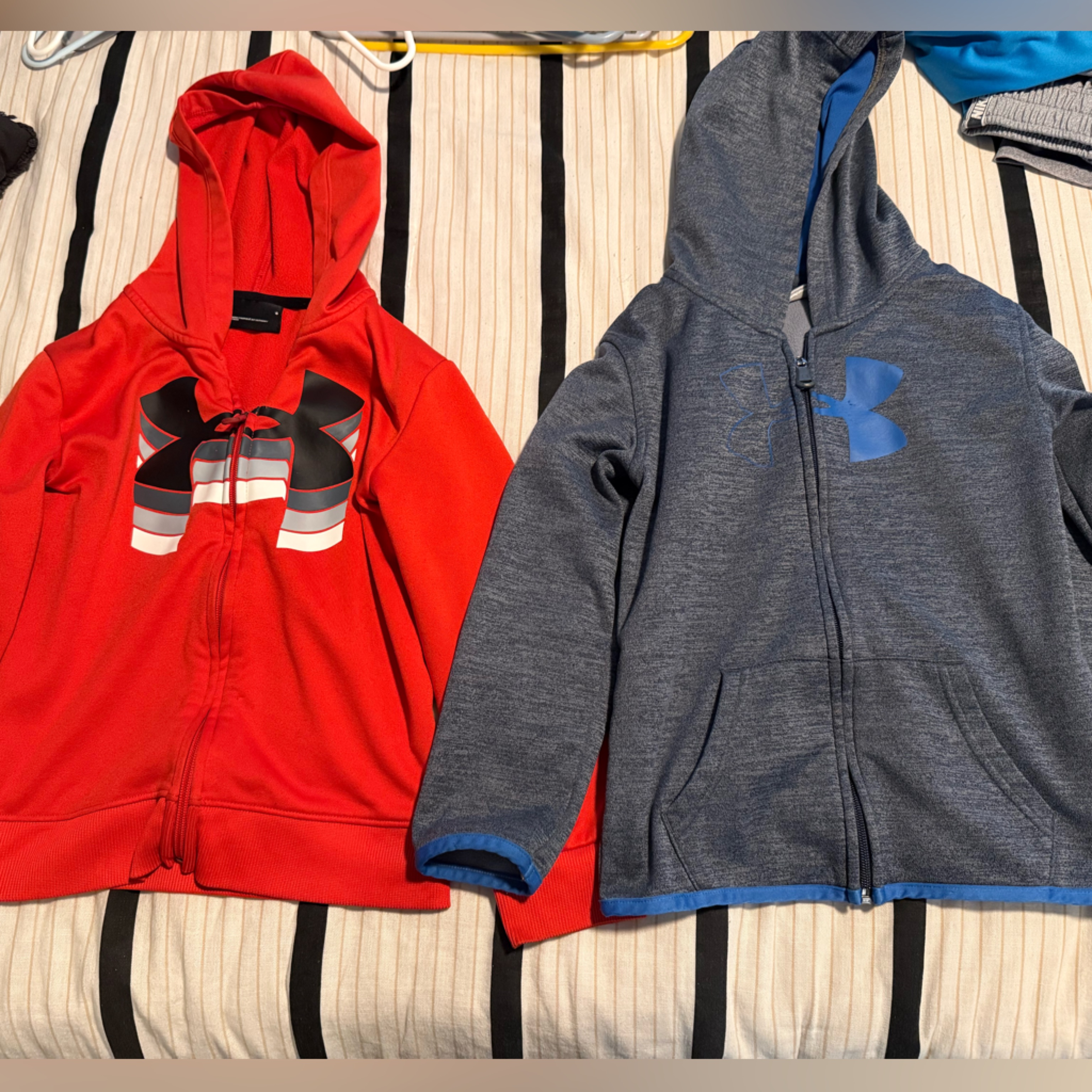 Under Armour Shirts & Tops | Under Armour Kids' Red And Blue Logo Hoodies | Color: Gray/Red | Size: 6b