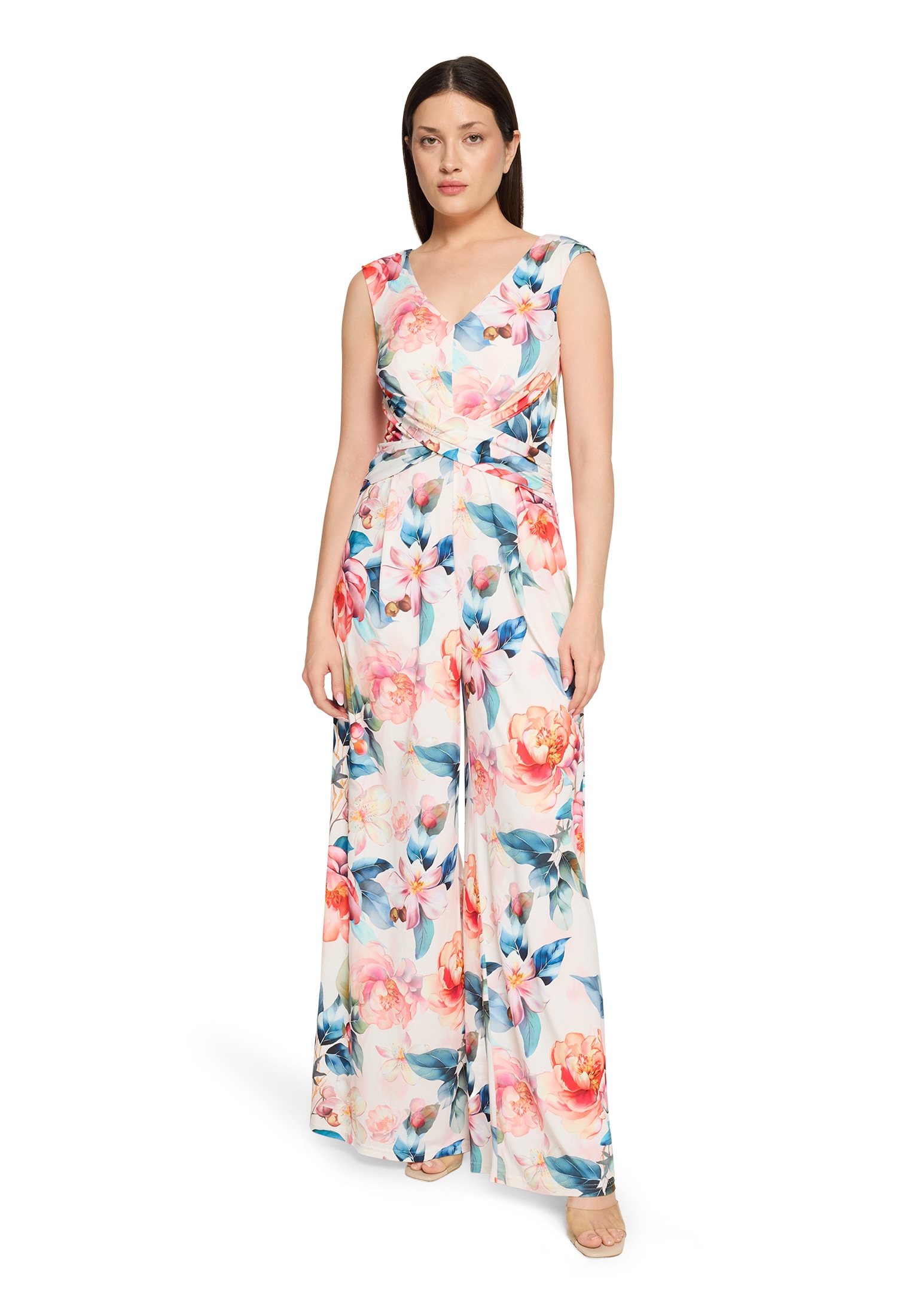 Overall VERA MONT "Damen mit Raffung", Damen, Gr. 40, Normalgrößen, rosé, rot, Jersey, Obermaterial: 95% Polyester, 5% Elasthan; Futter: 100% Polyester, tailliert, Overalls Overall