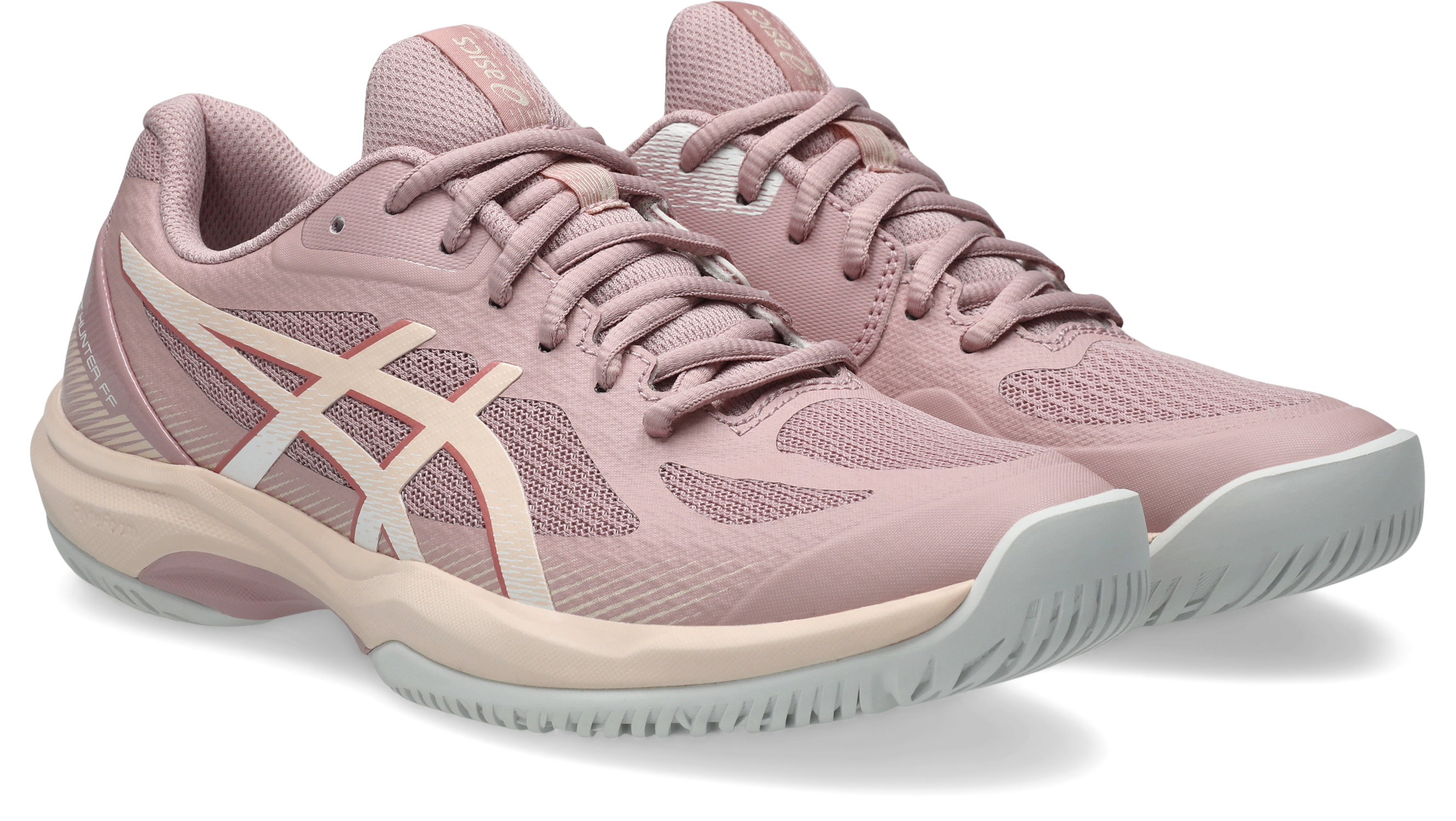 Hallenschuh ASICS "COURT HUNTER FF", Damen, Gr. 40,5, morganite, pearl pink, Synthetik, Schuhe Hallenschuh, besonders geeignet für Handball und Volleyball