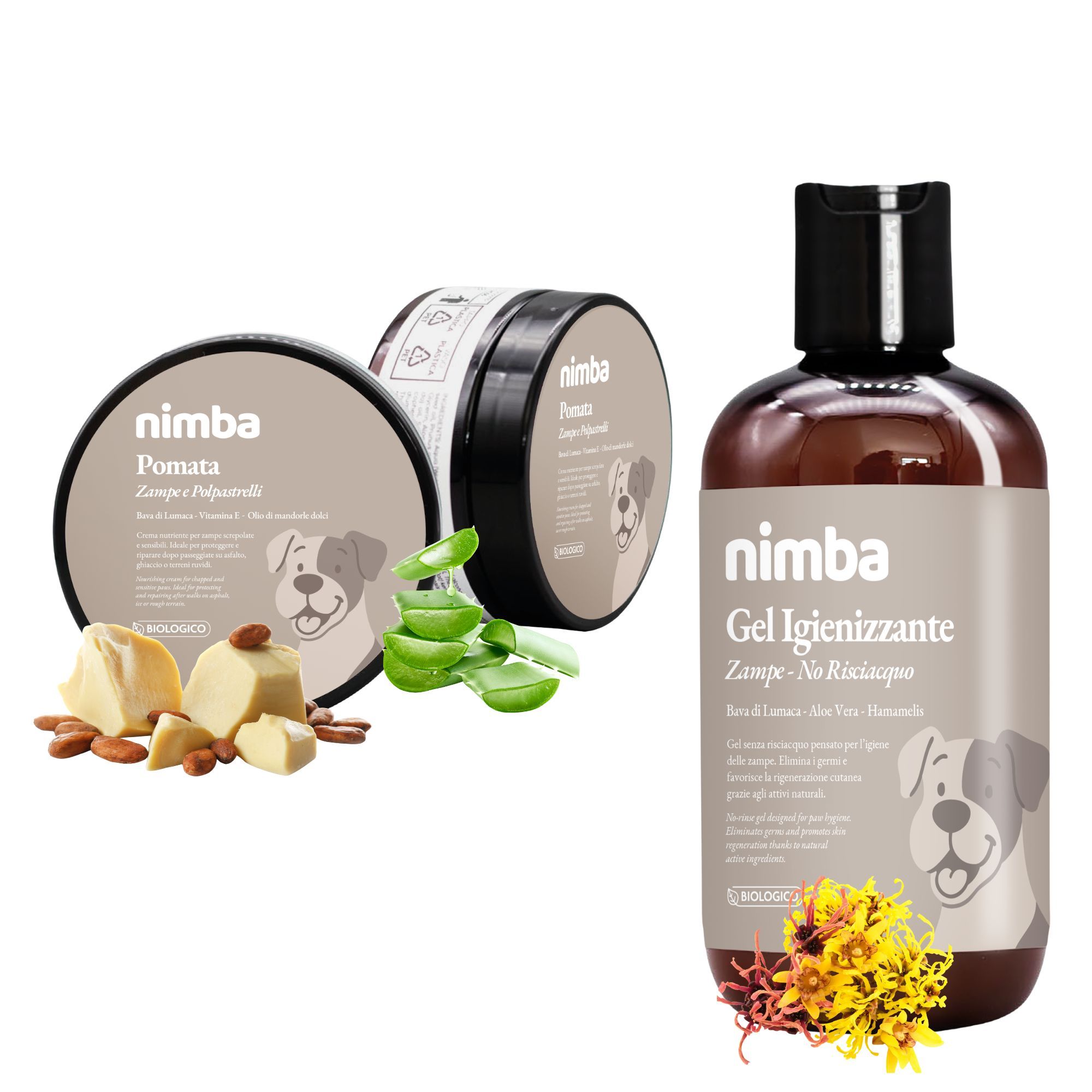 Nimba Kit Zampe: Pomata Protettiva 100ml + Gel Igienizzante 200ml 300