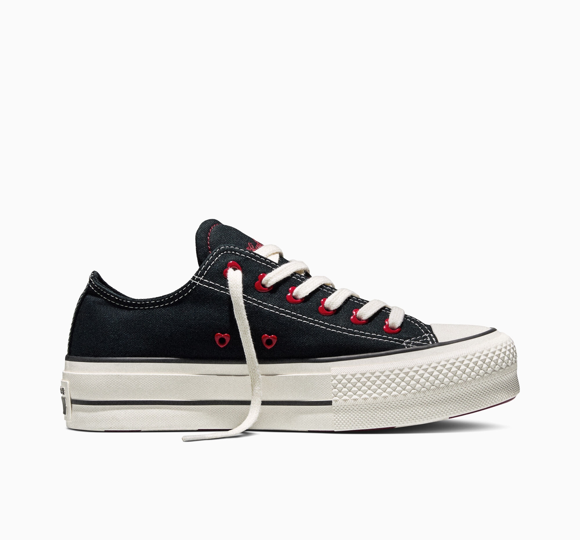Sneaker CONVERSE "CHUCK TAYLOR ALL STAR LIFT", Damen, Gr. 40, schwarz, egret, days ahead, Textil, Schuhe Sneaker, Valentine Love Edition