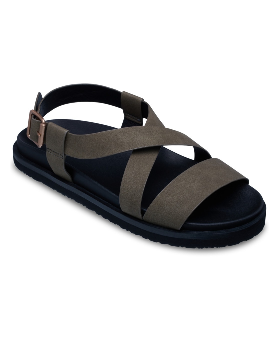 Sandale ROXY "Zaho Crossed", Damen, Gr. 6(36), oil grün, Obermaterial:Obermaterial: 95% synthetisches PU/5% Metall, Futter: 100% synthetisches PU, Laufsohle: 100% EVA;, Schuhe Sandale