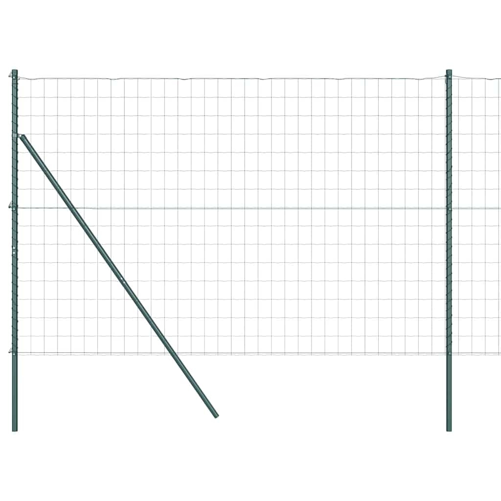 vidaXL Zaun mit Pfosten Grün 1,6 x 10 m Stahl und PVC Image