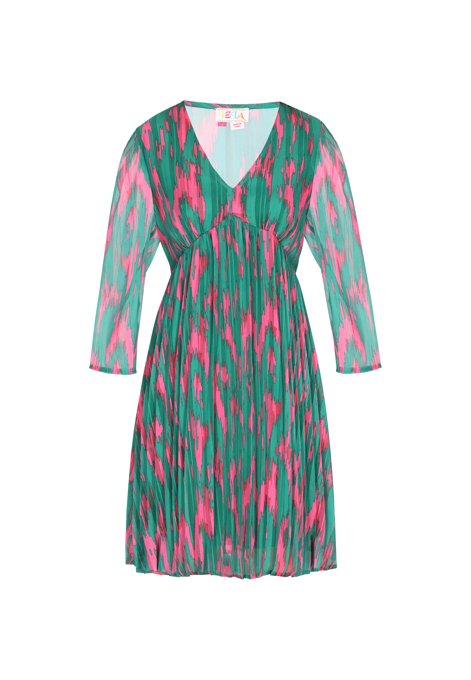 IZIA Kleid Frauen grün mehrfarbig L