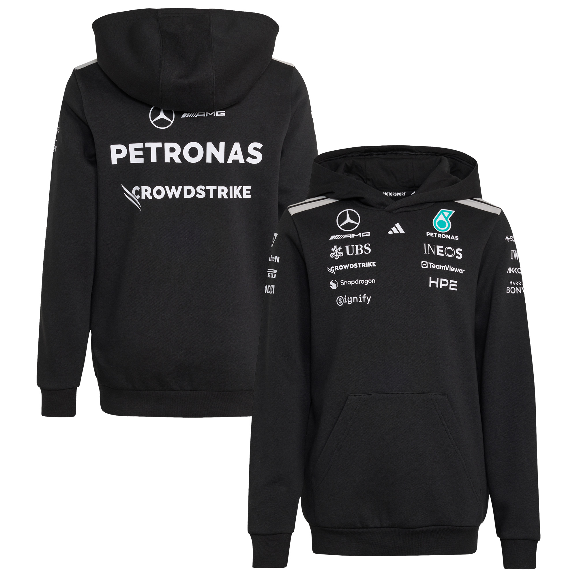 Mercedes AMG Petronas adidas F1 2026 Team Hoodie – Schwarz – Kinder Image