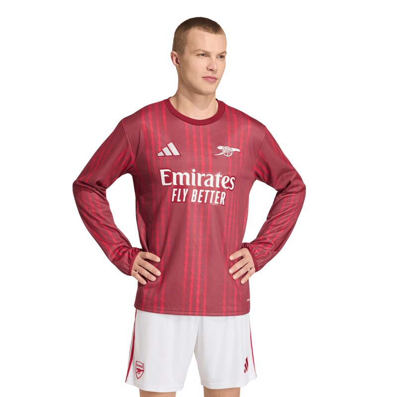 Arsenal adidas Aufwärmshirt für die Spielvorbereitung – Burgunderrot Image