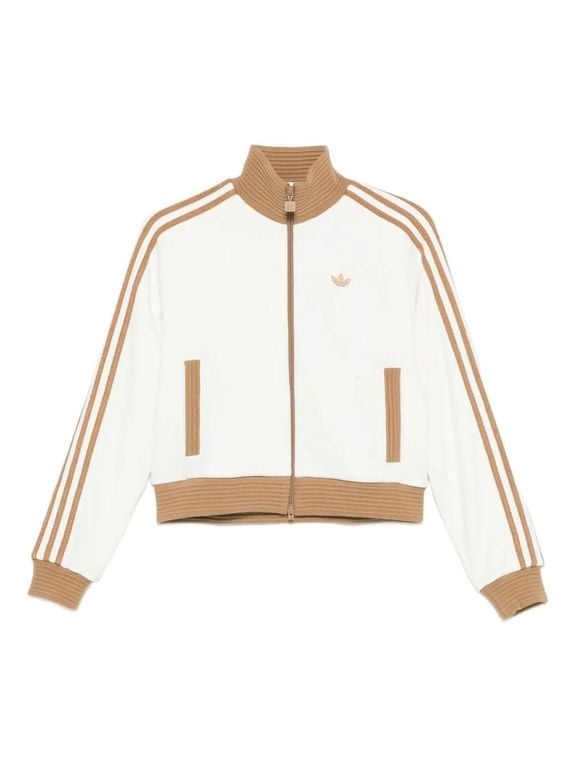 Velour Zipped Sweatshirt - White - Adidas Sweats