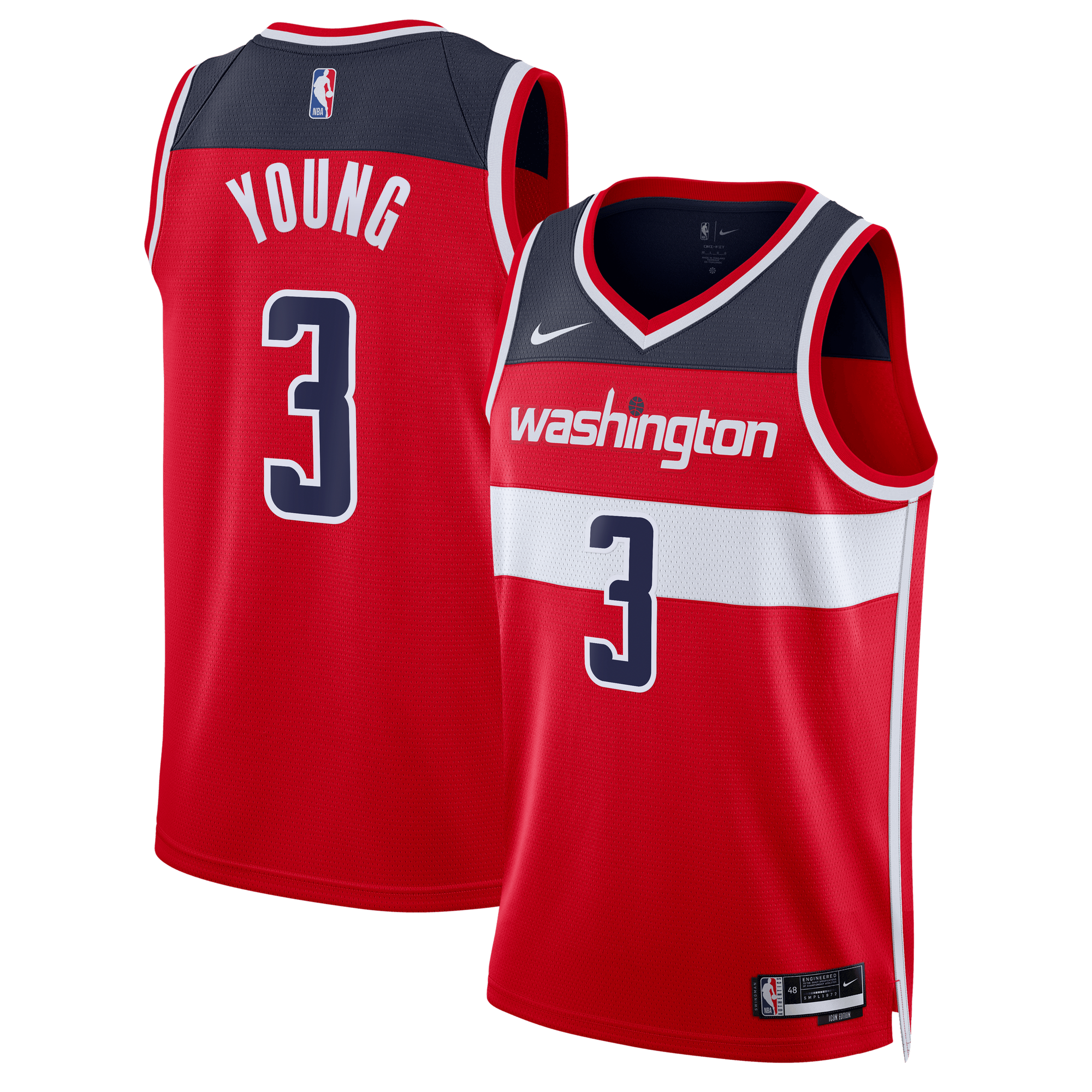 Maillot Swingman Nike Icon Edition des Washington Wizards - Rouge - Trae Young - Unisexe - Homme Taille: S