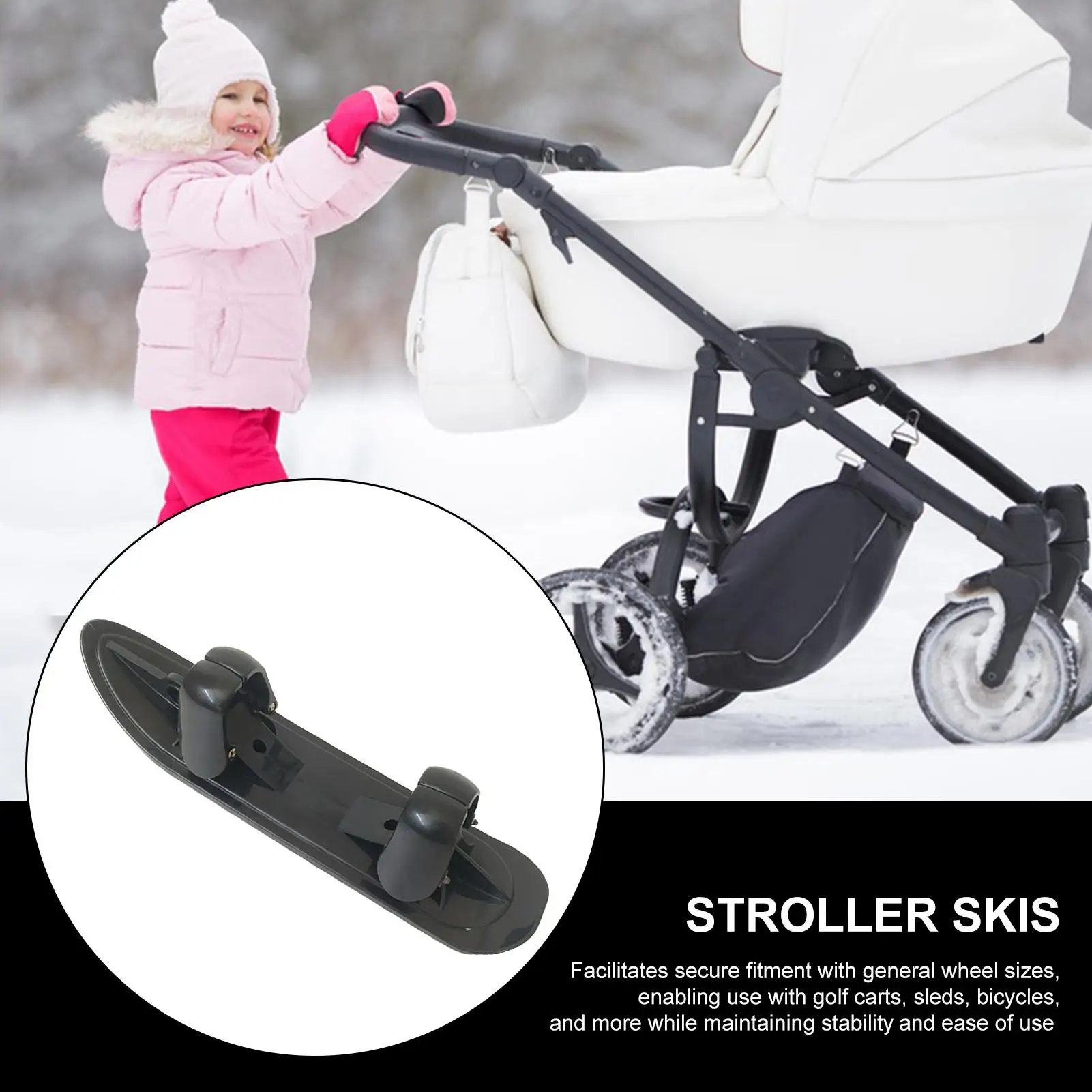 Kinderwagen-Ski, 2-in-1-Kinderwagen, Ski, Roller, Umwandlung, Ski-Aufsatz für Fahrrad, Outdoor-Sport, Lakeside Paths Resort Image