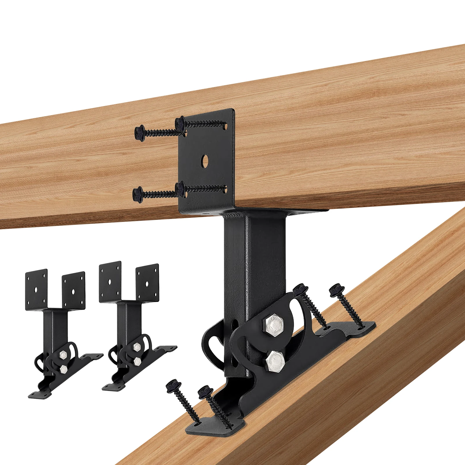 3-teiliges robustes Dach-Riser-Halterungsset, Pergola-Halterungsset, Dach-Riser-Trägerhalterung für den Außenbereich, stabile Pergola-Unterstützung aus Metall Image