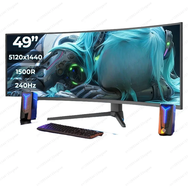 Moniteur incurvé 5K 1500R, 49 pouces, 32:9, écran d