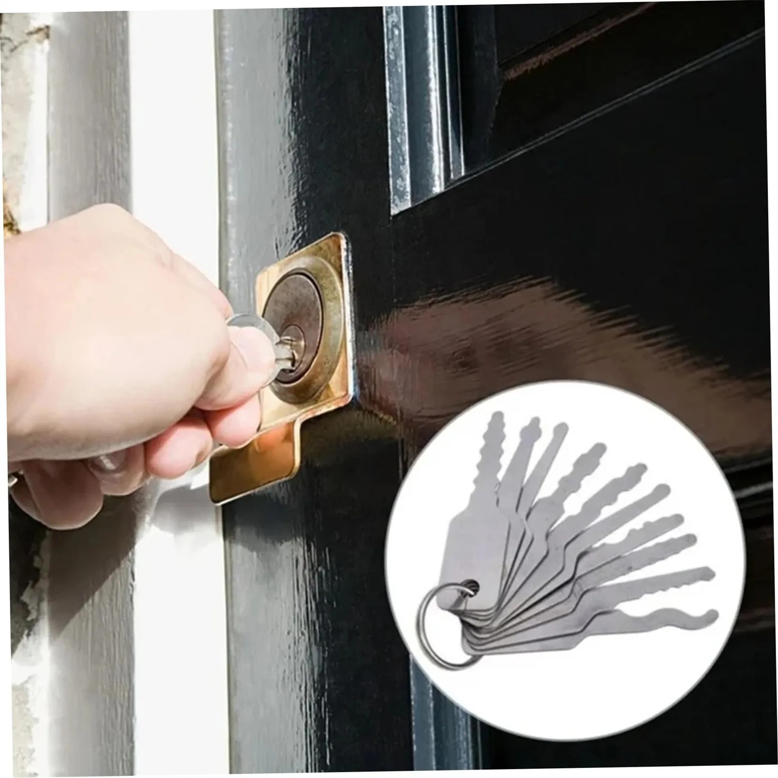 10 pièces ensemble de crochets ensembles d'outils de réparation crochet outils à main pour Automobiles en acier inoxydable Kit d'outils de sélection de voiture pour armoire boîte à outils Lockpicks