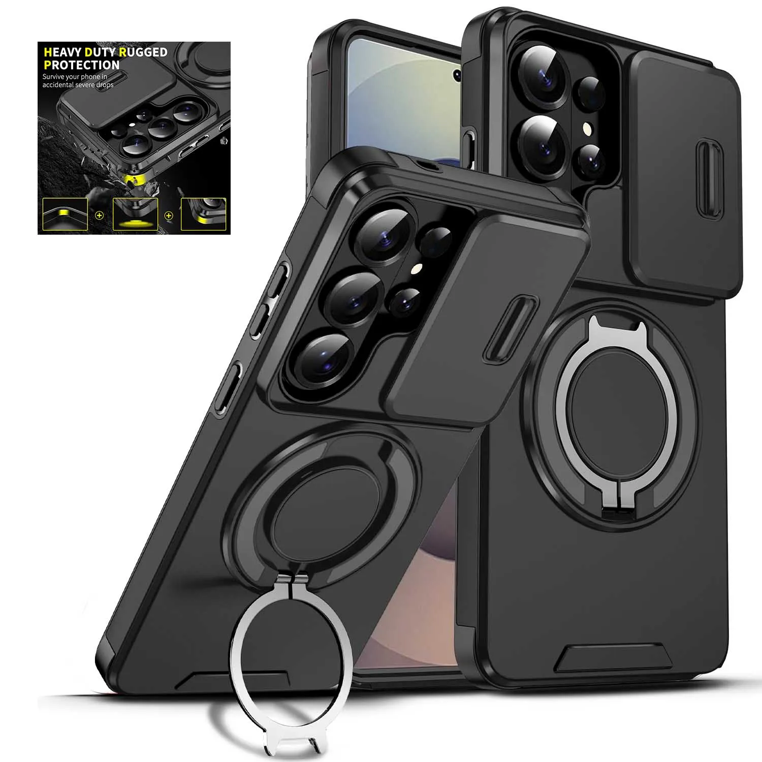 Für Samsung S26 S25 S24 S23 Plus Ultra Magnetische Halterung Telefon Für Samsung S25 24 23 FE S26 25 rand Schiebefenster Anti Fall Fall Fall Image