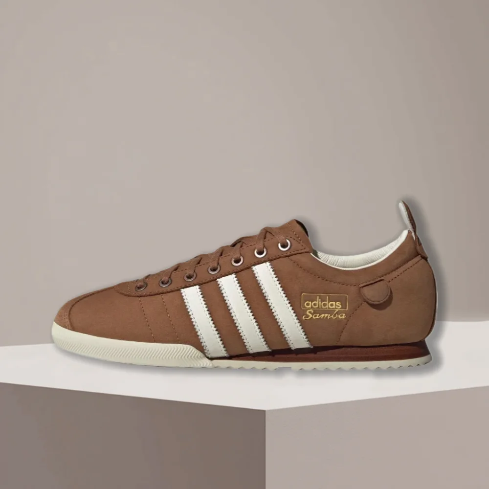 adidas Originals SAMBA 62, bequeme, langlebige, rutschfeste Low-Top-Skateschuhe, Unisex, Braun, JI3219