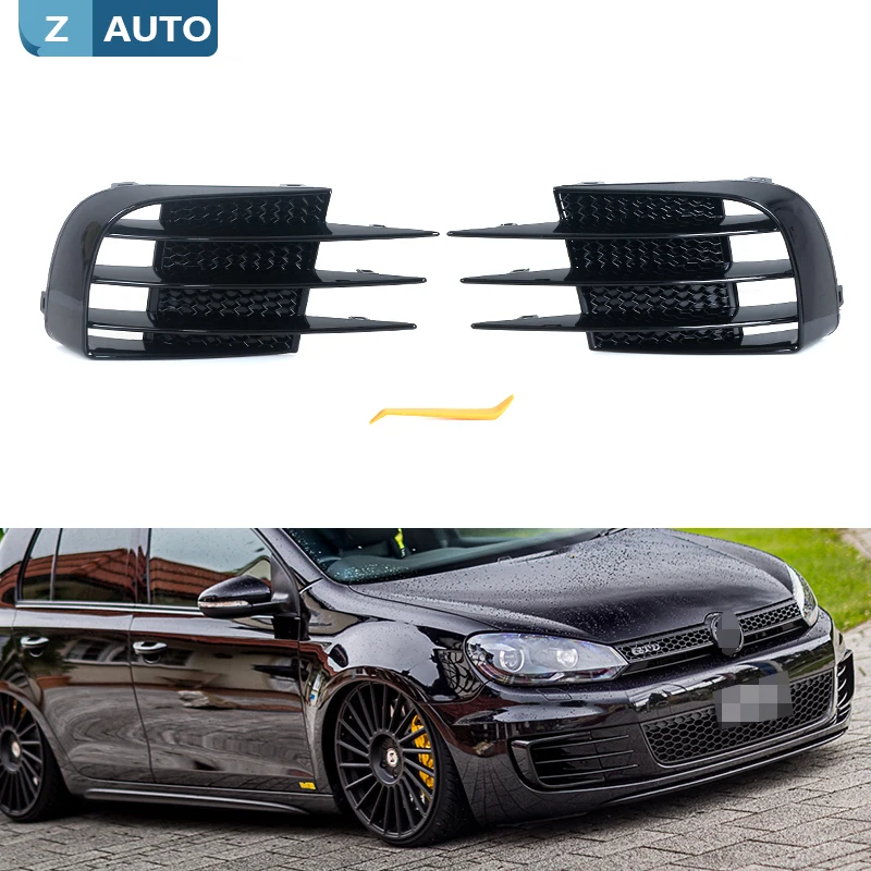 2 pezzi ABS auto paraurti anteriore fendinebbia griglia di copertura fendinebbia copertura trim per VW Volkswagen Golf 6 MK6 VI GTI R R20 2008-2013