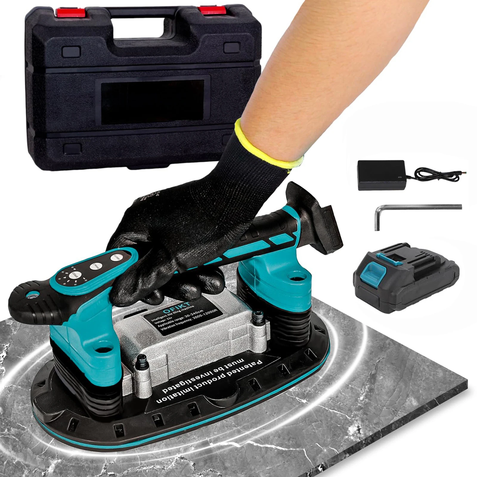 6-Gang Handgeführter Automatischer Fliesenrüttler Fliesen-Nivelliermaschine für Makita 18V Akku 400KG Fliesenverlegungswerkzeug Image