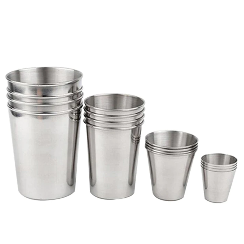1PC 30/70/180/320ML Edelstahl Metall Bier Tasse Wein Tassen Mini Gläser Für wein Tragbare Drink Set Küche Zubehör
