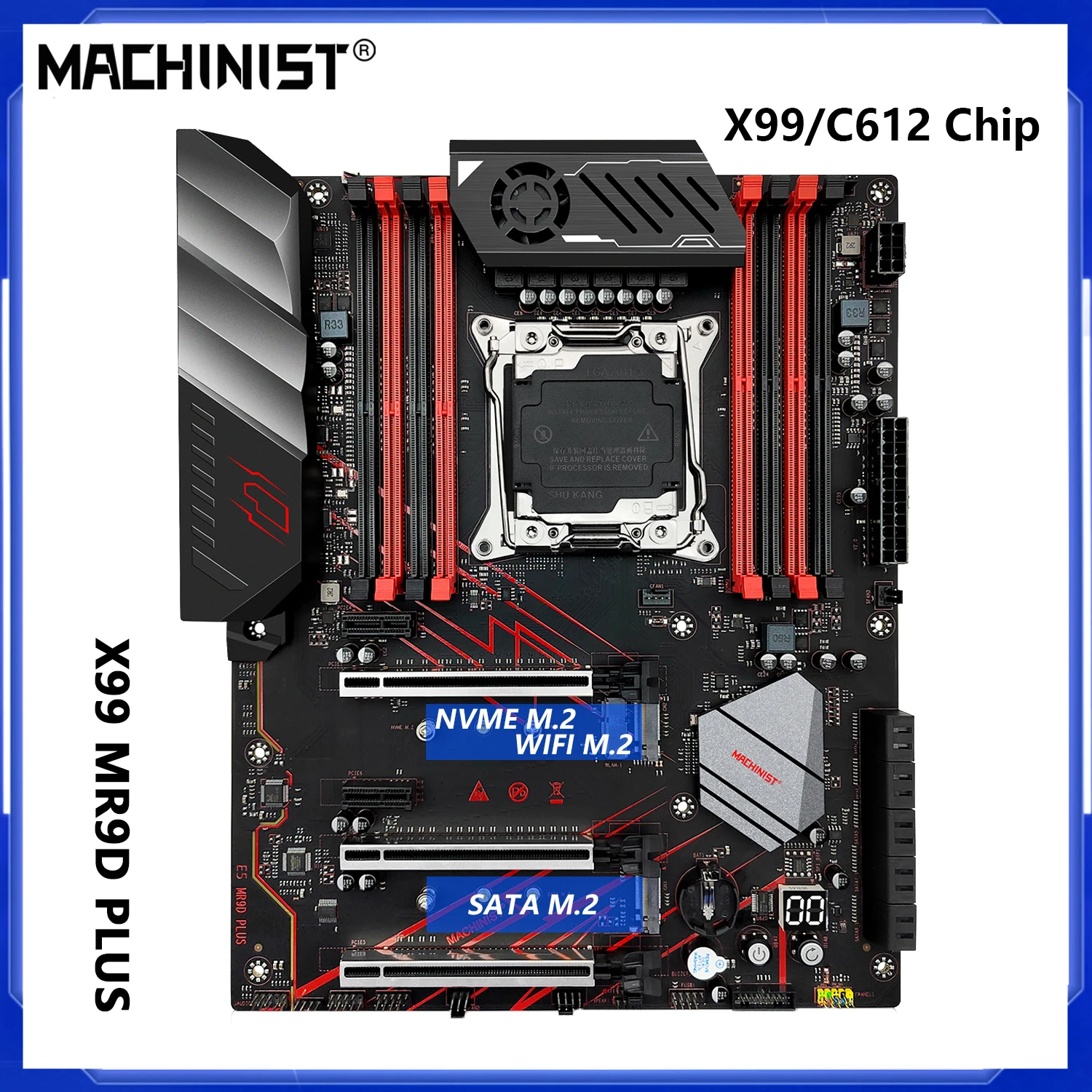 MACHINIST MR9D PLUS X99 Motherboard unterstützt DDR4 Vierkanal-Speicher und LGA2011-3 Xeon E5 V3/V4 Prozessor x99/c612 Chip USB3.0 Image