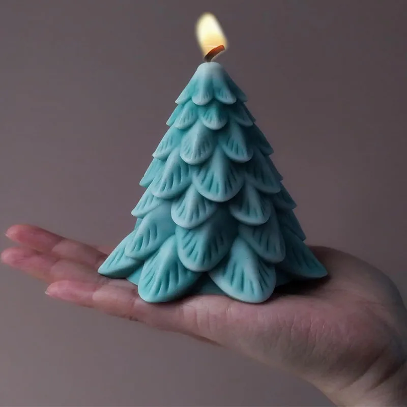 Neue Weihnachtsbaum Kerze Silikonform DIY Duftkerze Seife Handwerk Geschenkherstellung Gips Harz Formen Weihnachtsdekoration Zubehör Image