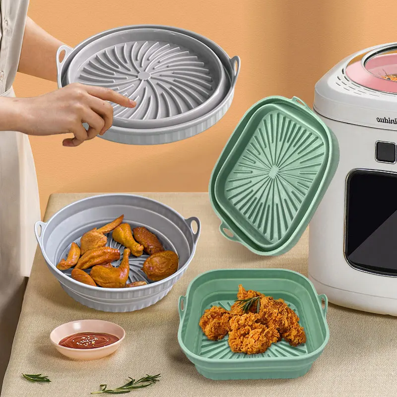Faltbare Air Fryer Silikon Liner Ofen Backform Topf Lebensmittel ist sicher und wiederverwendbar Air Fryer Zubehör, Küche Backen Image