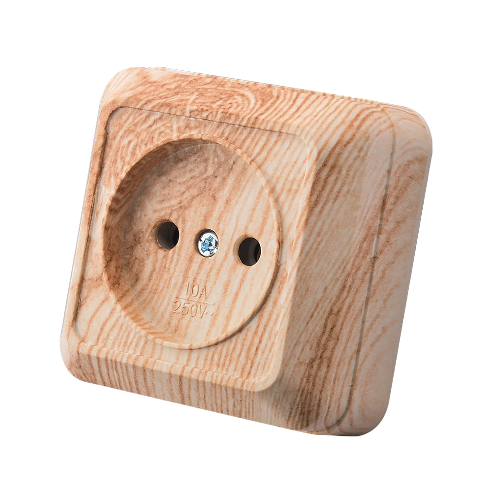 Holzwand oberfläche Steckdosen Flamm hemmende Steckdose Farbe Kunststoff Klassiker nicht geschliffen EU Standard 250V Oberfläche nach Hause